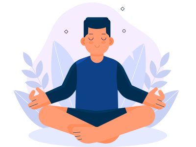 calma homem meditando